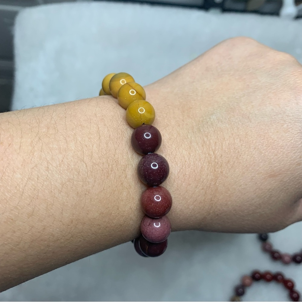 Picasso Jasper 10mm Beaded Stretchy Bracelet - Picture 3 of 7